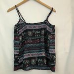 Hollister  Pink Navy ? Blue Elephant Animal Geo Striped Boho Sleeveless Tank Top Photo 5