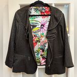The Collective Works of Berek Art To Wear Zipper Leopard Jacket Plus Size 2X Black Photo 0