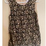 Lela Rose Target Sz MD Guipure Lace Top Black Floral Lace Overlay Beige Tan Size M Photo 3