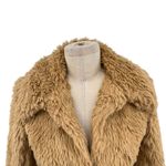 Betsey Johnson  Vintage 1990's Teddy Crop Faux Fur Jacket Tan Brown‎ Size 2 Photo 3