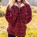 Southern Marsh Red Tribal Print Half-zip Sherpa Photo 0