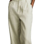 Reformation Linen Oliva 2 Piece Set Size 12 Beige Oatmeal NEW Photo 0