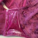 Cacique Unlined Pink Lace Sequin Velvet Seriously Sexy Underwire Bra Size 40B Photo 9