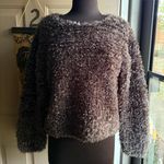 Vintage 90s Spiegel silver metallic fuzzy bouclé sweater, size large Photo 0