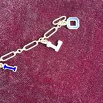 Vintage US Marines Sterling Sweetheart Charm Bracelet Blue Photo 3