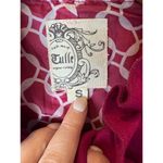 Tulle Anthropologie Coat Women Small Pink Wool Ruffle Button Front Coat Preppy Photo 7