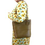 Coach  Tribeca Shopper 9098 Toffee Leather Purse Bag Handbag Photo 1