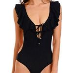 Sam Edelman  Ruffled One Piece monokini Swimsuit, Black small Photo 0