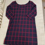 MNG Women’s Plaid Scoop Back Shift Dress Blue Photo 5
