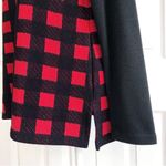 Talbots  Red & Black Buffalo Check Soft Knit Cowl Neck Pullover Sweater Photo 6