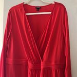 Torrid  Shirred Red Surplice Midi Dress Long Sleeve Size‎ 2X Photo 3