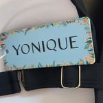 Yonique Black Bikini Top NWT Size Large Black Halter Swim Top Photo 5