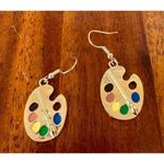 Art Palette Earrings Artist Teacher Festival Watercolors Acrylics Painti… Photo 2