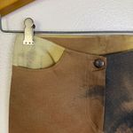 Bebe Vintage 90s Y2K Bootcut Pants Size S Brown Graphic Tiger Cat Glitter Novelty Photo 4