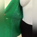 Tweed Emerald Green 1 Button Rope Edges Blazer 4 Deep Pockets & Belt Sz M/L Size M Photo 5