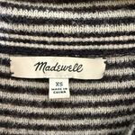 Madewell  XS alpaca blend off the shoulder sweater black stripe fitted top Photo 3