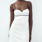 ZARA  mini white dress lace now lingerie casual summer slip satin  Photo 9