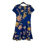 Adrianna Papell  Women's Blue Tulip Print‎ Scalloped Flounce Hem Dress Size US 6 Photo 3