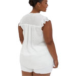 Torrid Plus Size Chiffon Clip Dot Smocked Ruffle Trim Blouse Top Size 2 (2X) Photo 1