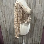 Urban Romantics Cream Ditzy Floral Mermaid Crop Top Tie Front Size Juniors Med Photo 4