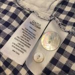 Cynthia Rowley  Gingham Linen Jacket Roll
Tab Sleeves Navy White Size LARGE Photo 7