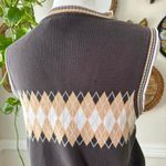 Vintage Fairway Women's Size Small Argyle Sweater Vest Chocolate Brown Earthy Photo 3
