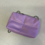 A New Day Purple Faux Leather Clutch Purse Silver Chain Strap Small Photo 5