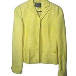Akris Yellow Linen Blend Blazer Jacket Size 8 Photo 0