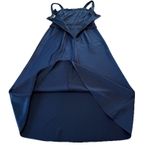 Alex Evenings Navy Blue Lace Glitter Two Piece Jacket Sleeveless Satin Dress 6 Photo 6