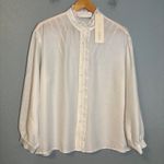 NWT Goelia Diacetate Ruffle Collar Button Down Shirt White Size 6 Cottagecore Photo 2