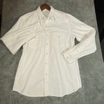 J. Crew Shirt Womens Large White Cotton Western Pearl Snap Long Sleeve Rodeo Photo 0