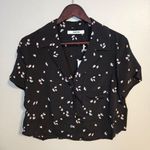 Thakoon Shirt Button Down Cropped Short Sleeve BP Black Daisy Blouse Casual Photo 0