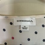 Summersalt Womens Polka Dot Puff Sleeve Top XL V-Neck Smocked Hem Cream NWOT Photo 5
