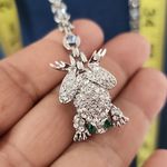 Silver with Light Blue Crystal Chain Style Belt with Frog Photo 2