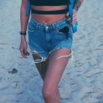ZARA High Rise Denim Shorts Photo 3