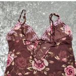 Avon Rose Print Brown Floral Sheer Slip Multiple Size M Photo 4