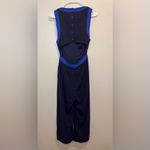 Anthropologie Elevenses Navy Blue Open Back Wide Leg Becas Jumpsuit Size 4 Photo 7