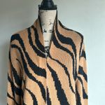 Leith  Dale Zebra Tan Open Cardigan Size Small NWT Photo 5