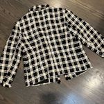 Marlo Coutre Thread Textured Knit Jacket Fringe Size M/L Black Size L Photo 7