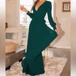 Lulus  Talk About Divine NWT size 3X Hunter Green Long Sleeve Backless Maxi Dress Photo 13