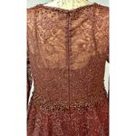 Mac Duggal  Embellished Illusion Long Sleeve V-Neck Gown Chocolate 12 Photo 14