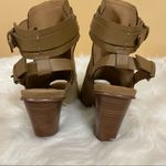joe's jeans Petra Suede Peep Toe Tobacco Tan Block Heel Sandals Size 5.5 Photo 8