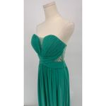 La Femme  Spearmint Net Jersey V-Neck Gathered Bodice Gown Sz 6 New Photo 3