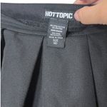 Hot Topic Black Pleated Skirt White Stripe Bottom Mini Skater Women's Medium Photo 3