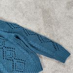 Sundance  Women’s Wool Blend Winter Tryst Cardigan Button Front in Teal Blue PM Photo 5