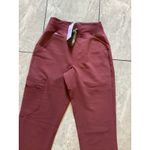 FIGS  Scrub Pants Womens XXS Crimson Red Zamora High Waisted Jogger Cargo Pockets Photo 1