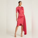 Theia Felicity Draped Cocktail Dress Size 4 Red Photo 5