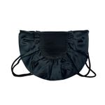 Timmy Woods Beverly Hills Collection Vintage Satin Ruffle Crossbody Evening Bag Black Photo 9