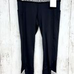 Lululemon Pants Women Size 2 Black Speckle Print Ankle Crop Leggings Pockets Photo 3