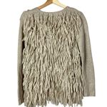 Amuse Society Jadyn Light Gray Fringe Cardigan Sweater S Photo 3
